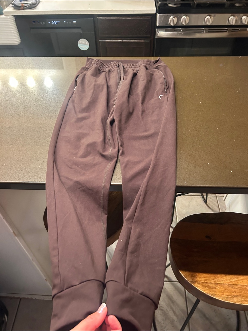 Women’s Brown Sweatpants with Drawstring Waist